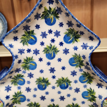 Platter ~ Tree shape 13" x 11" Blue
