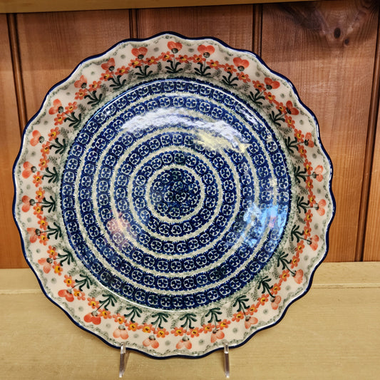 Pie Plate ~ Fluted ~ 10" 0560X ~ Peach Spring Daisy