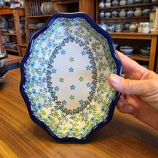 Bowl   Oval Fluted   6" x 7.5" A27-2362X  Beach Sparkle pf0526