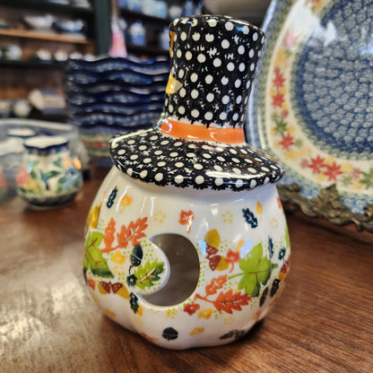 Pumpkin / Jack o lantern  with Hat luminary  7.5"H