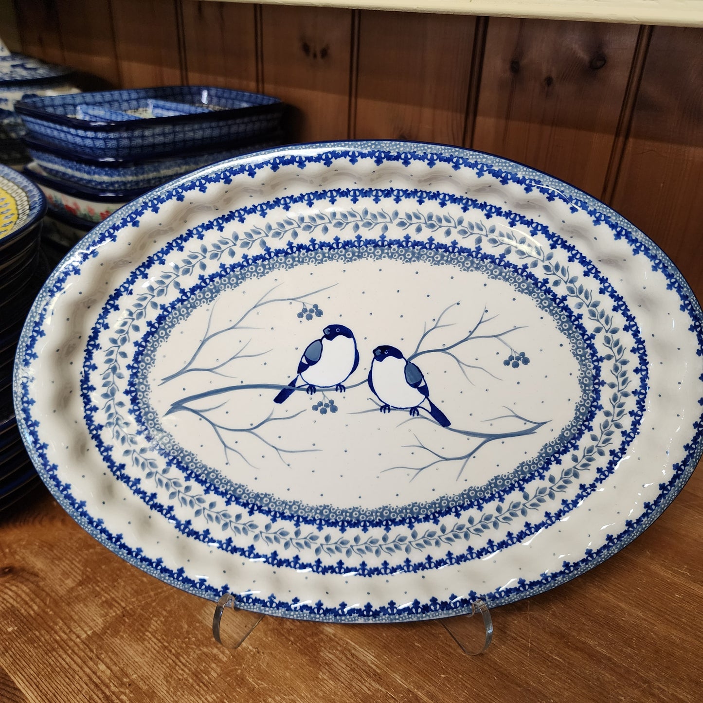 Platter   Oval   10' X 14.5" 614-U4830  U3 pf0526  (includes FREE wooden display stand)