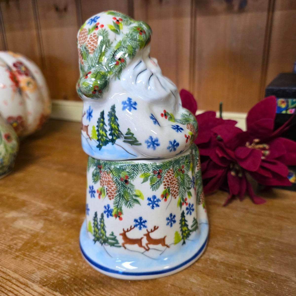 Santa Jar ~ 8" H. reindeer 303  Kalich