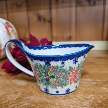 Gravy Dish loop handle Poinsettia cardinal 710