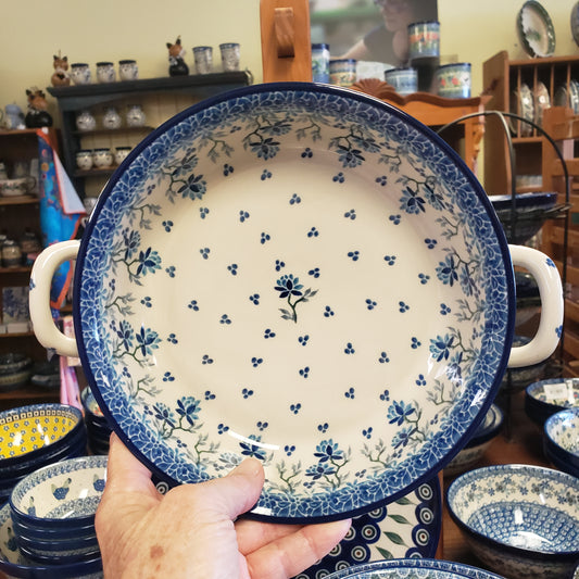 Baker ~ Round w/ Handles ~ 8" 419-2524X Clover Fields