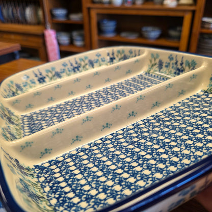 Divided Dish Rectangular    Large 394-2898X  Little Gems pf0526
