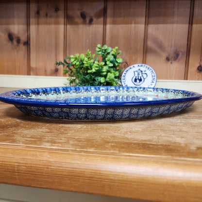 Platter   Oval   10' X 14.5" 614-1916X  Maraschino pf0526  (includes FREE wooden display stand)