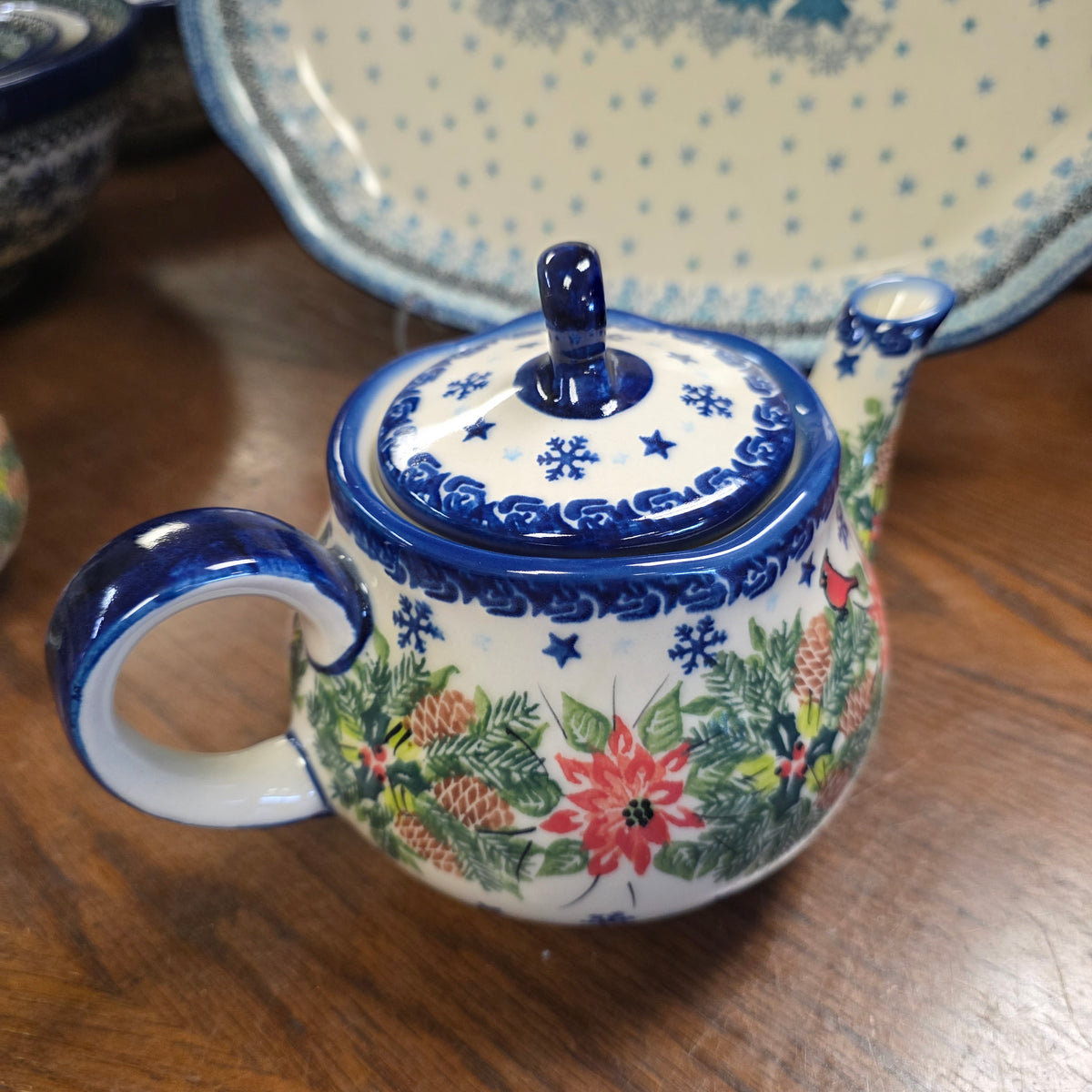 Teapot / cardinal  poinsettia 710   (3 cups )
