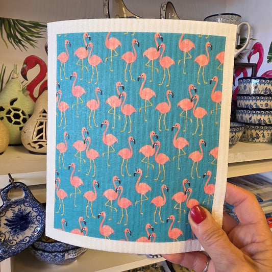 Dishcloth Flamingo (Swedish Dishcloth)