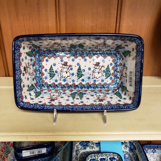 Baker Loaf Pan 5" X 8" X 3"deep 603-U4661  Snowman T Liana