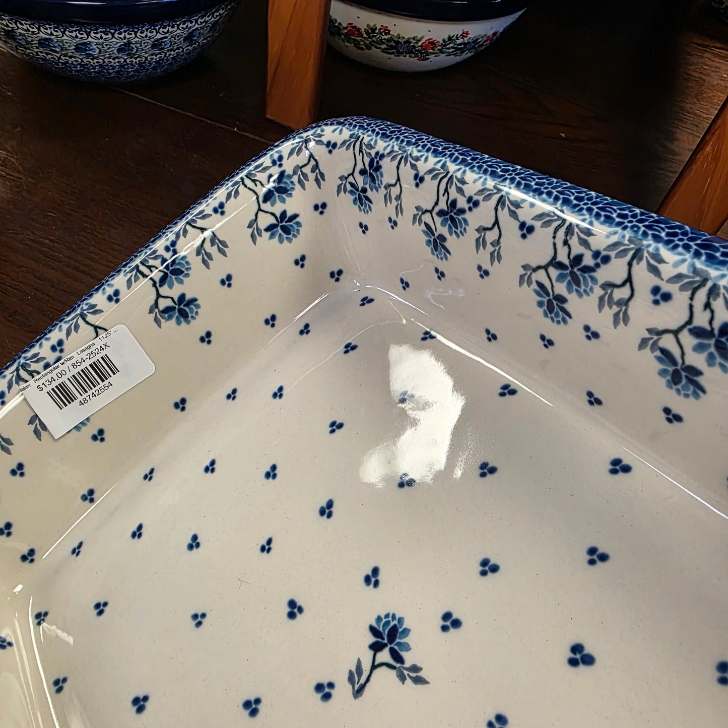 Baker   Rectangular w/Rim   Lasagna    11.25" x 13.75" 2524X ~ Clover Fields