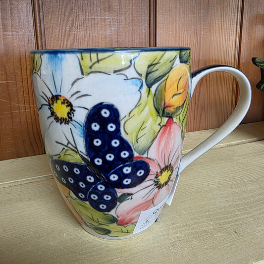Mug 20 oz  Butterfly/Floral Moja XLarge