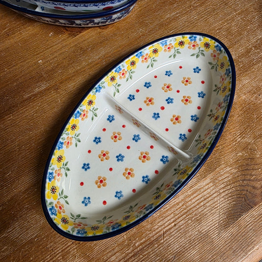 Divided Dish Oval   Small 395-2225X  Buttercup pf0526