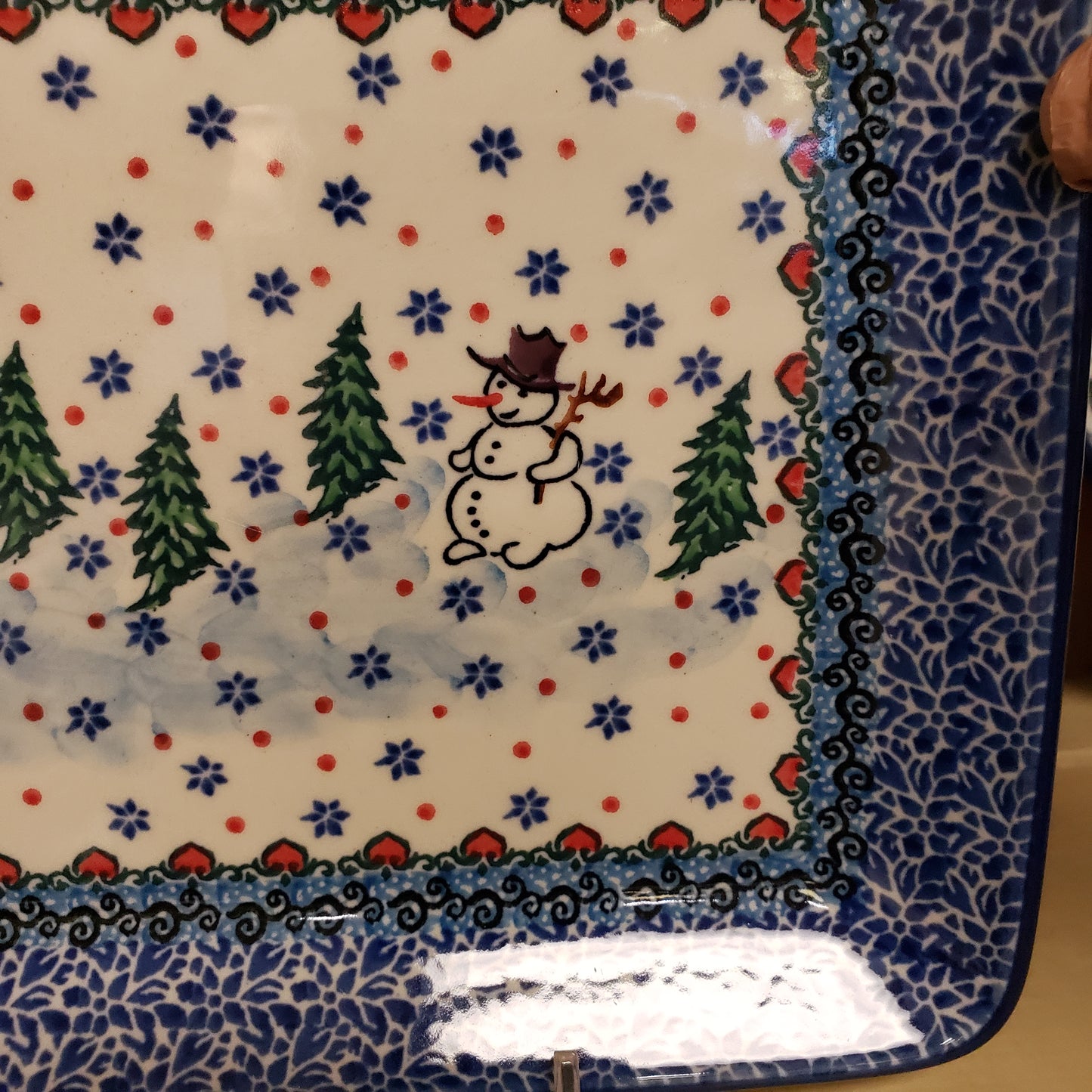 Platter ~ Rectangular ~ 9.5" 111-U4661  Snowman T Liana