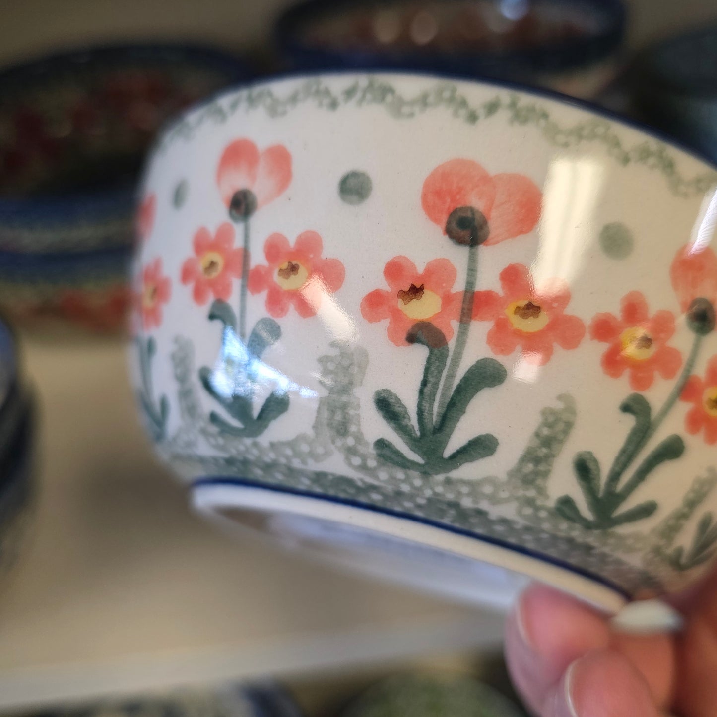 Bowl   Ice Cream   4.5" 017-0560X  Peach Spring Daisy