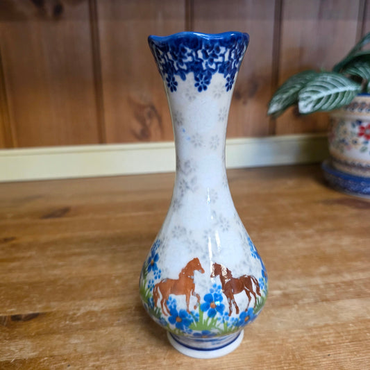 Vase 7" Horses and flowers