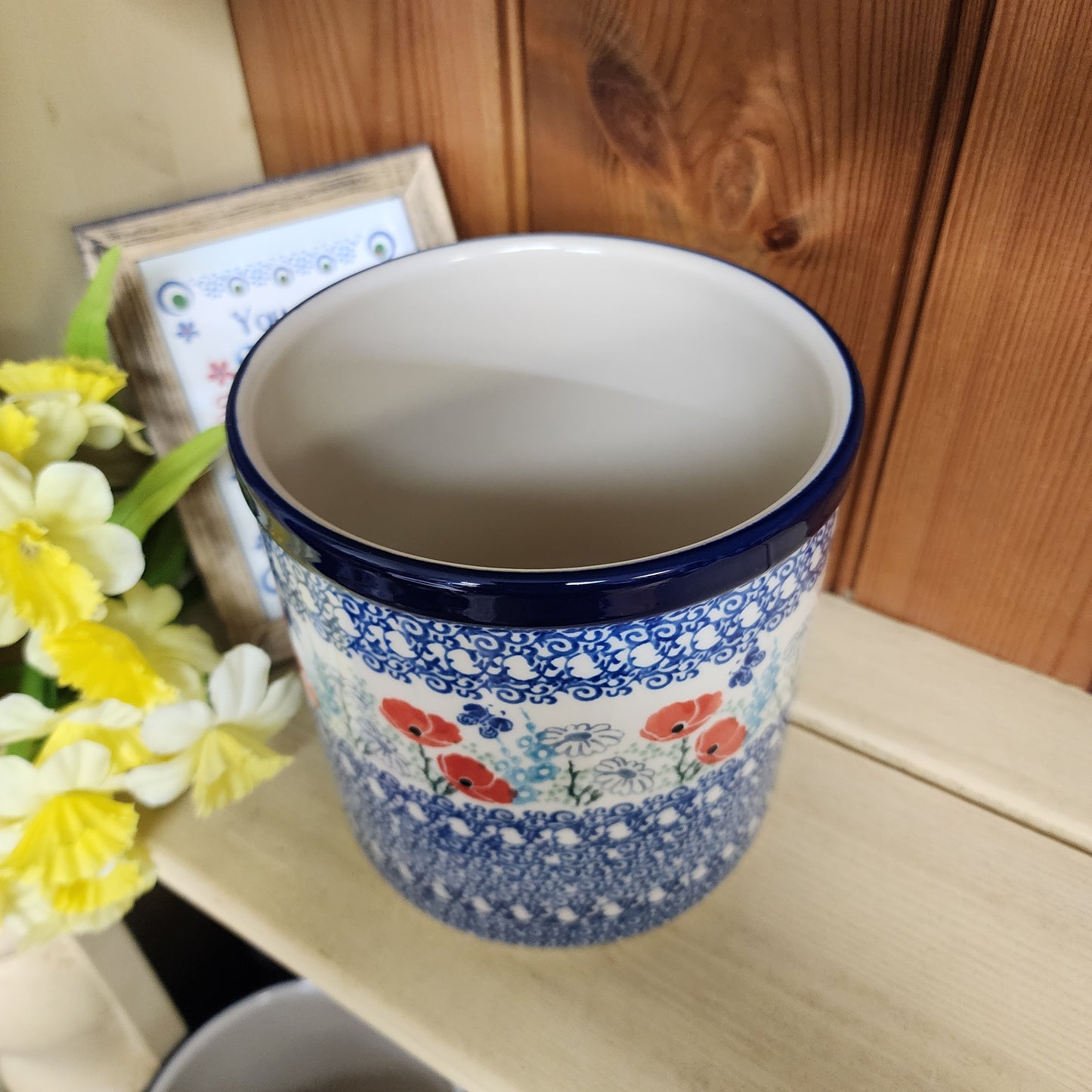 Utensil Holder   5.5"  003-2901X  Red Poppy Garden pf0526