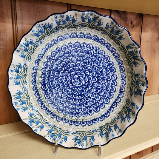 Pie Plate ~ Fluted ~ 10" 1432X ~ Blue Bells