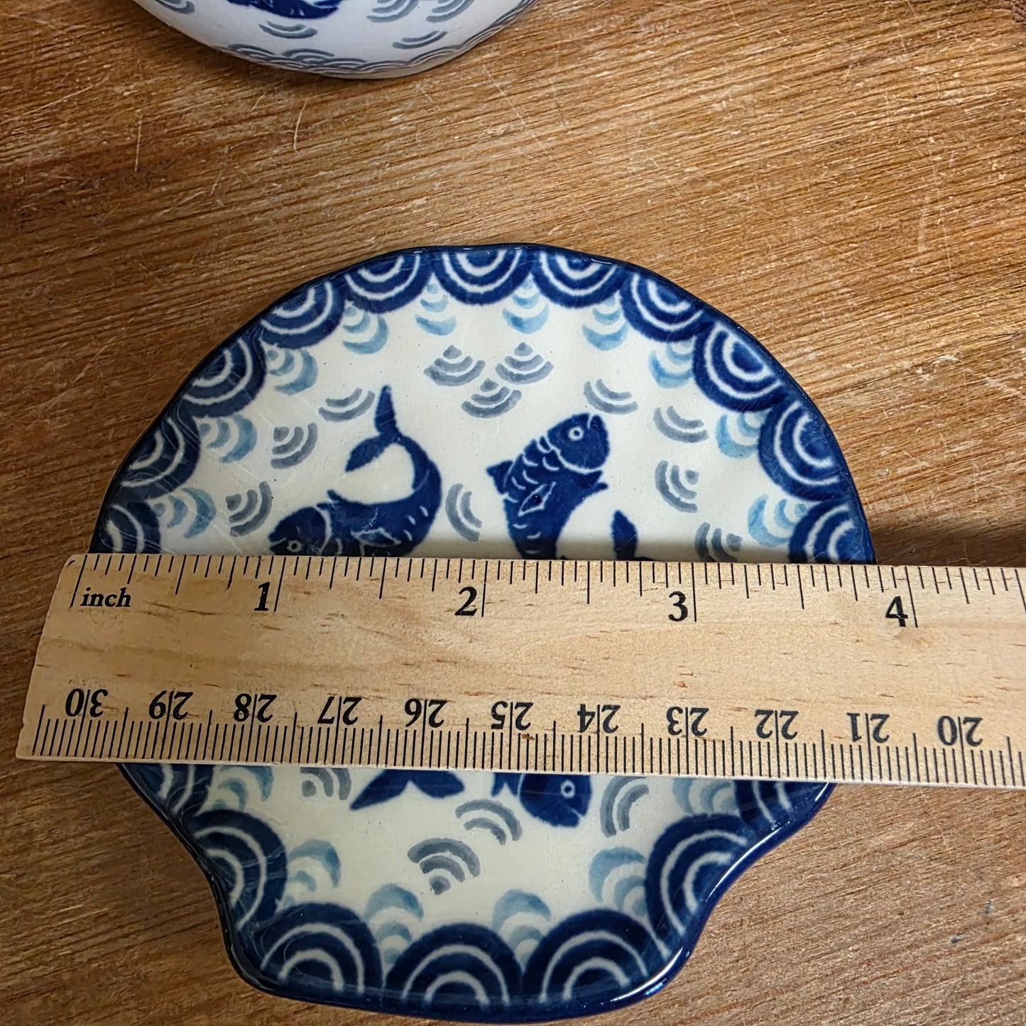 Shell Shape Spoon Rest ~ 4" 2372X ~ Deep Blue Sea