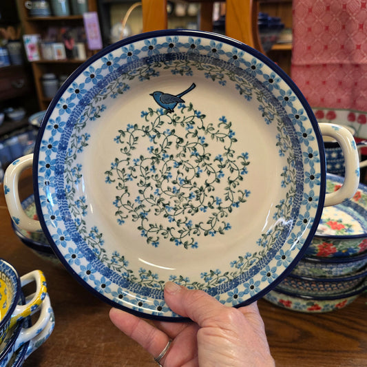 Baker   Round w/ Handles   8" 419-1932X  Song Bird pf0526