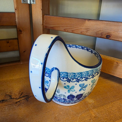 Bowl w/ Loop Handle   16 oz    2751X ~ Blue Orchids