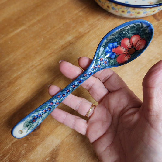 Spoon 8" ~ green back / red front