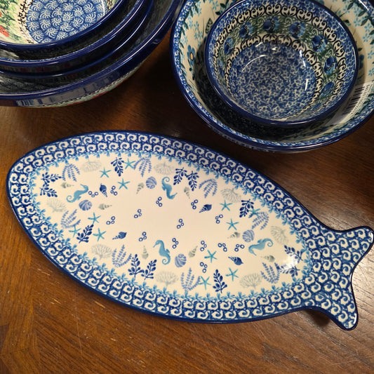 Fish Shaped Platter  12"x5.5"  E19-2992X  Marine Life pf0526