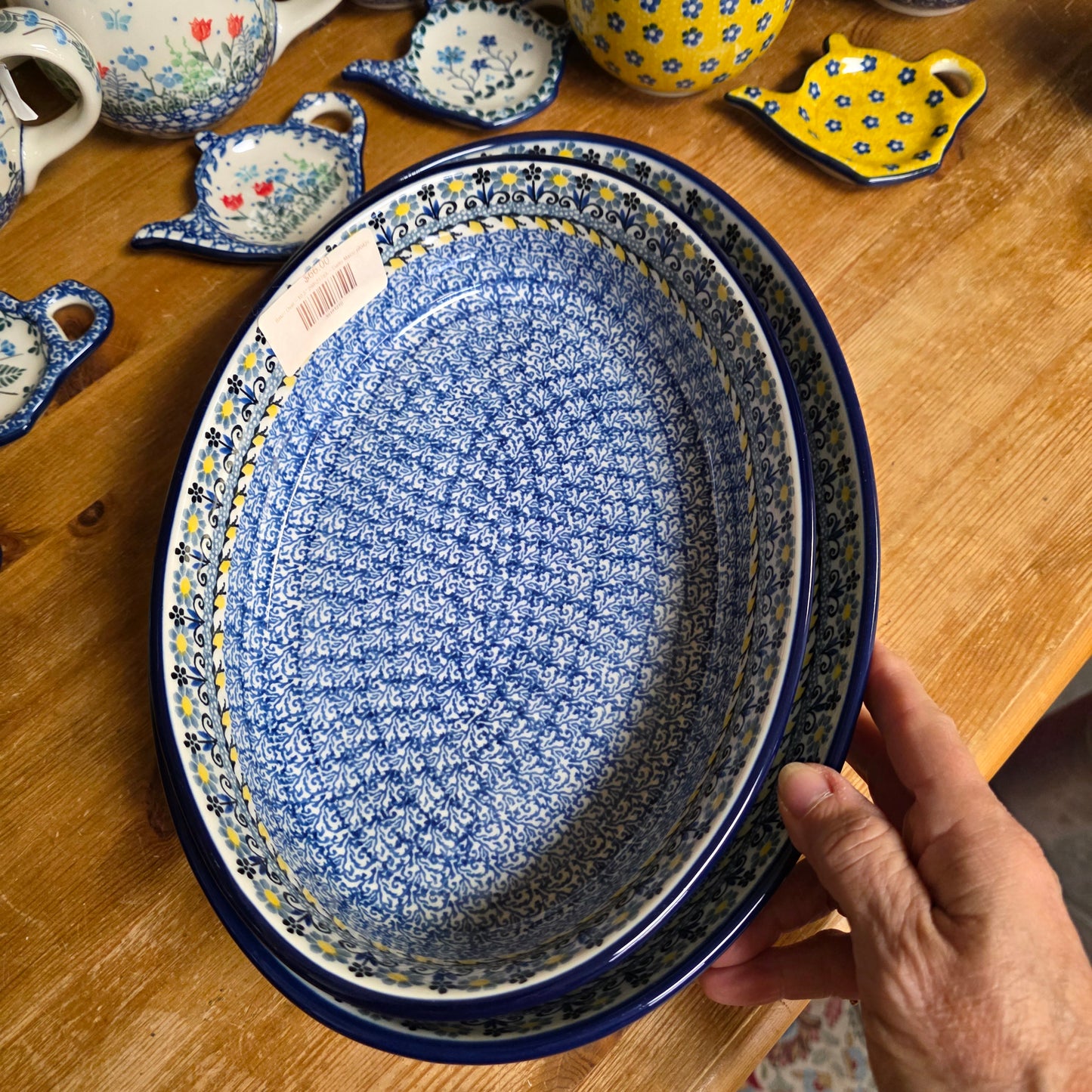 2 pc / 9.5" Oval Baker  & 12" Oval Baker 2178X Daisy Maize