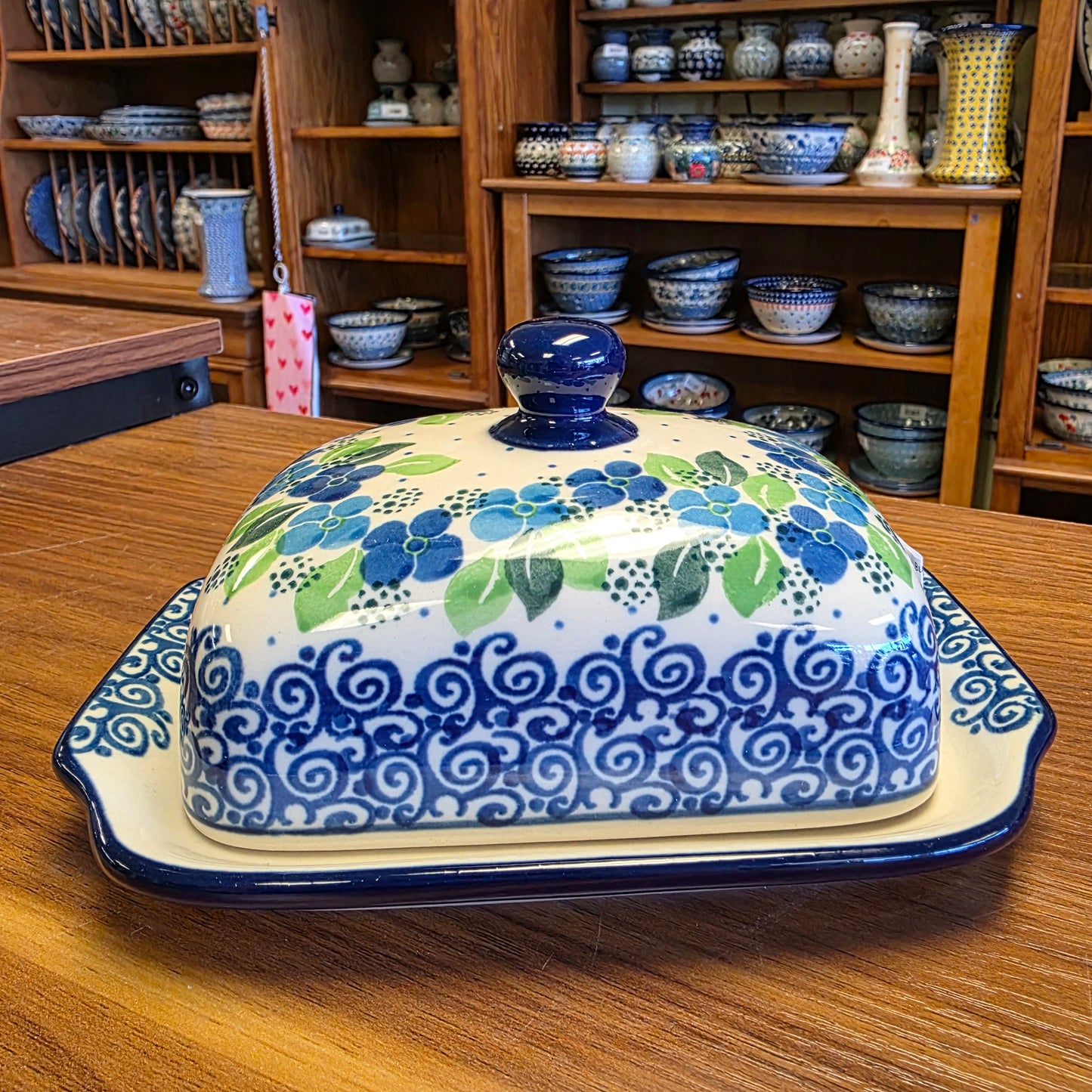 Butter/Cream Cheese Dish   295-1417X  Blue PhloX pf0526