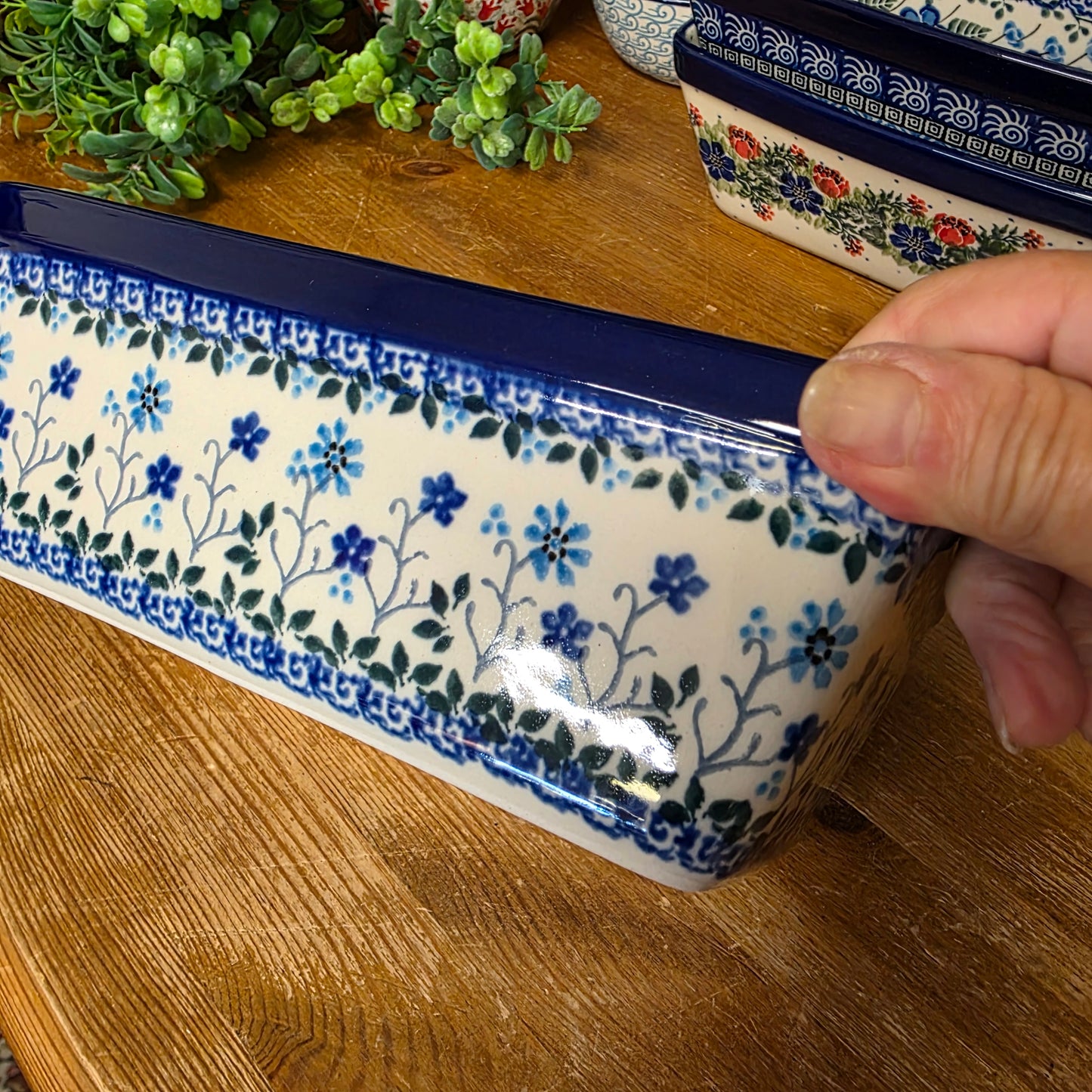 Baker   Loaf Pan   4.75"w X 8"L x 3"deep 603-2785X  Georgia Blue pf0526