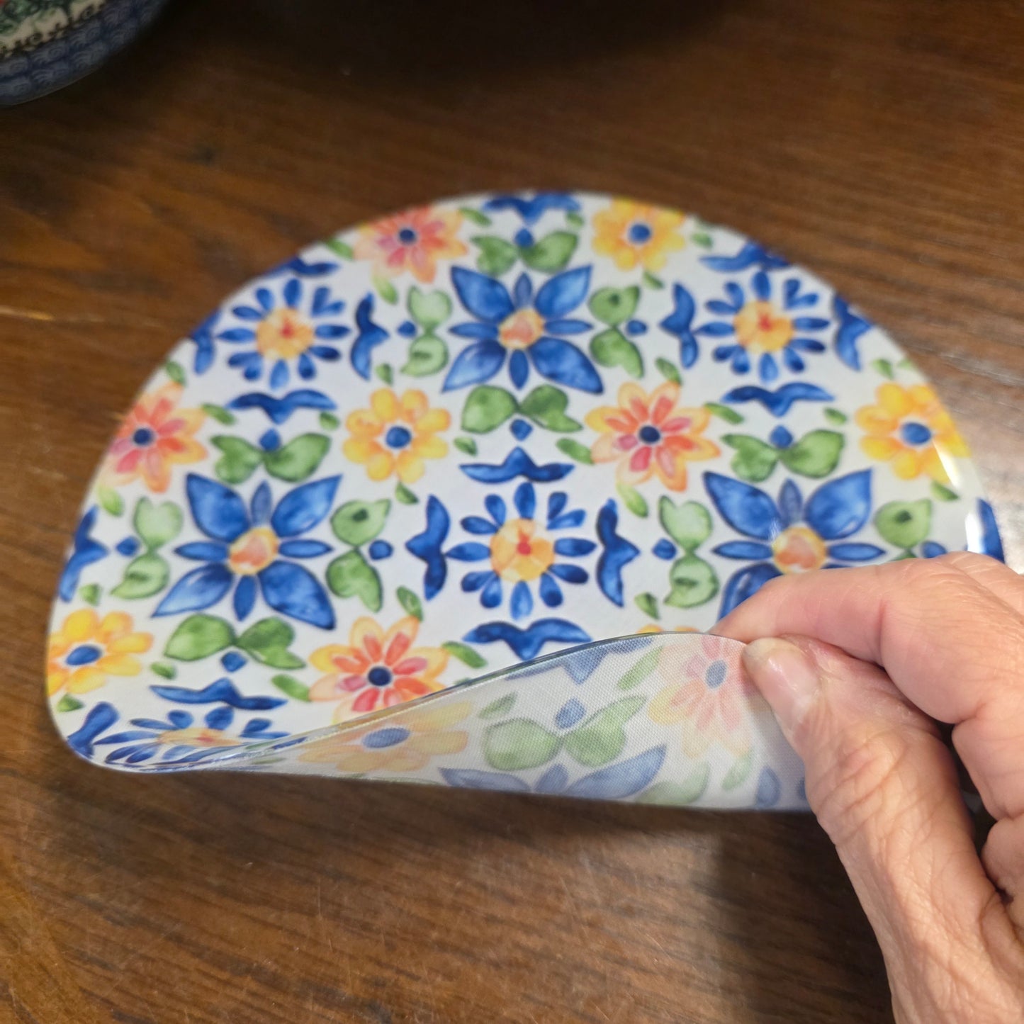 Silicone Trivet Floral Tile : 8" Round Trivet / Silicone