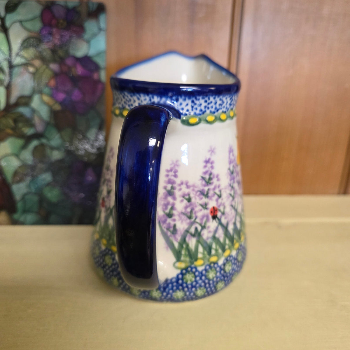 Pitcher 3 cup 5.5"h  ~ ARTX Lavender Buttefly ladybug