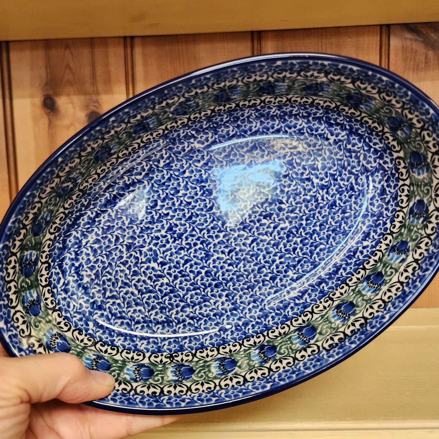 Baker Oval   9.5"    1513X ~ Peacock Feather