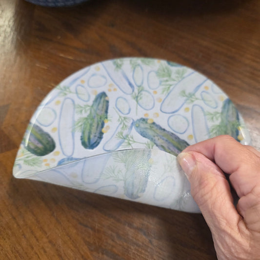 Silicone Trivet  Dill Pickle: 8" Round Trivet / Silicone
