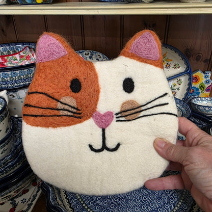 Trivet ~ Wool Cat 8" 6375