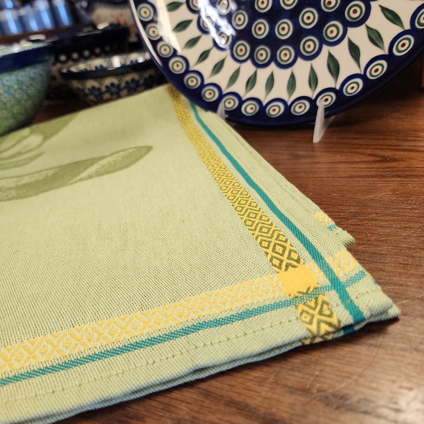 Tea Towel Green Artichoke