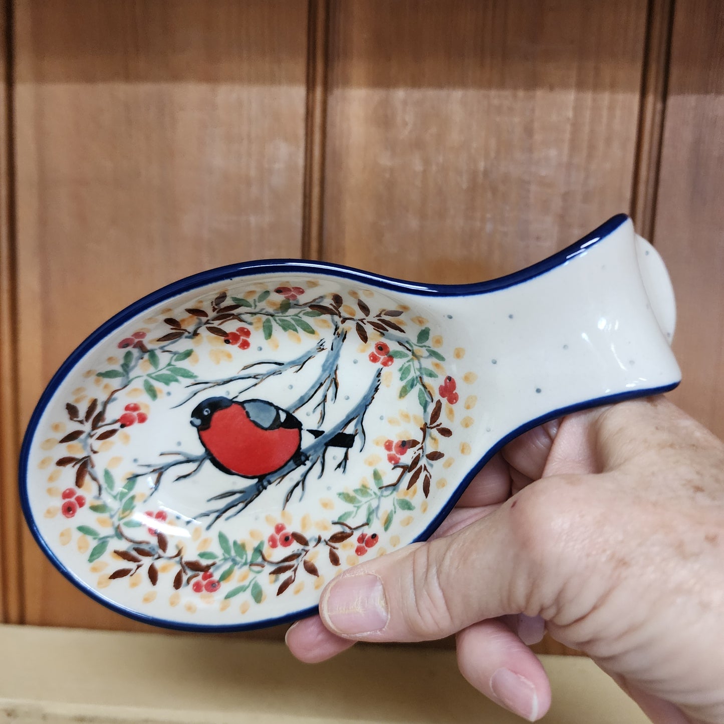 Spoon Rest 6" A26-U49018 red bird M Starzyk