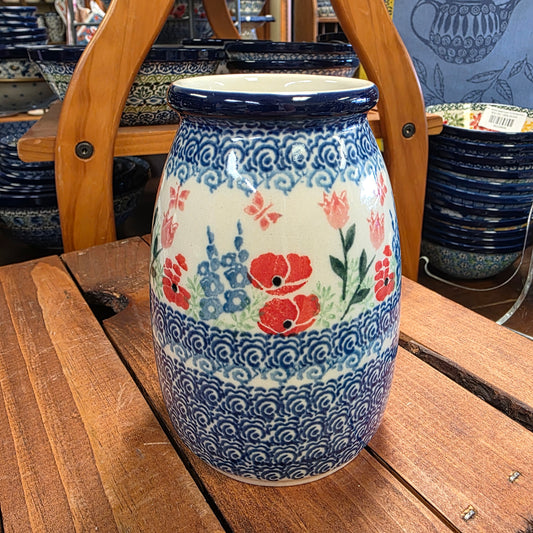 Vase   Milk Bottle Shape   5"H 196-3220X  Whimsical Garden pf0526