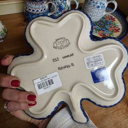 Tray ~ Clover 8.5" Blue Bee