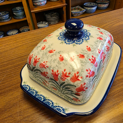 Butter/Cream Cheese Dish   295-1437X  Crimson Bells pf0526