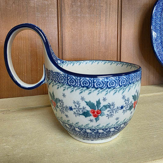 Bowl w/ Loop Handle   16 oz    2973X ~ Winter Holly