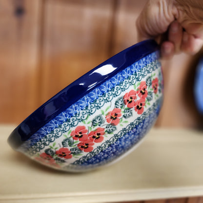 Bowl   Nesting   9" W    2538X ~ Red Pansy