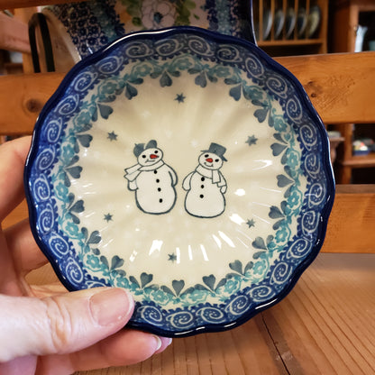 Bowl ~ Scalloped ~ 4.5" 023-2793X  ~ Frost & Flurry Snowman