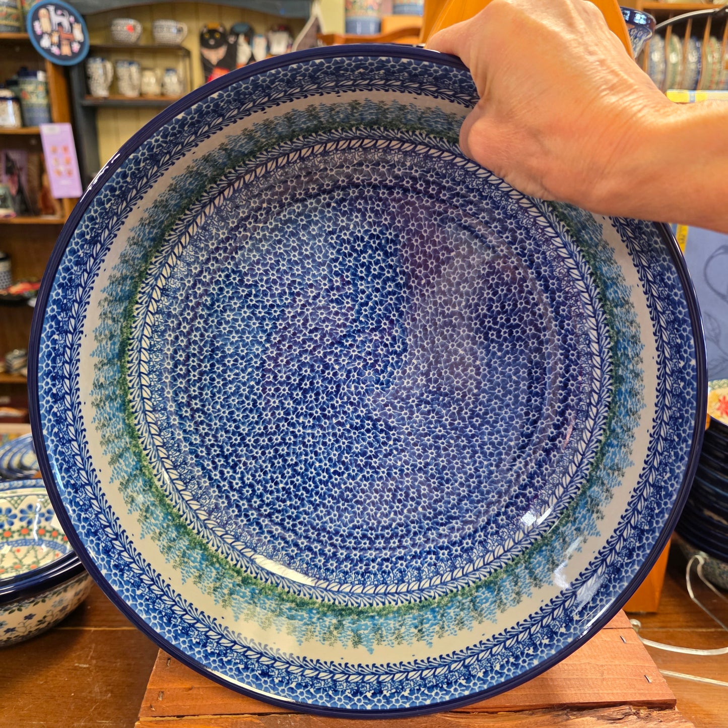 Bowl   Serving   12.5" W 116-3279X  Virginia Bluebells pf0526