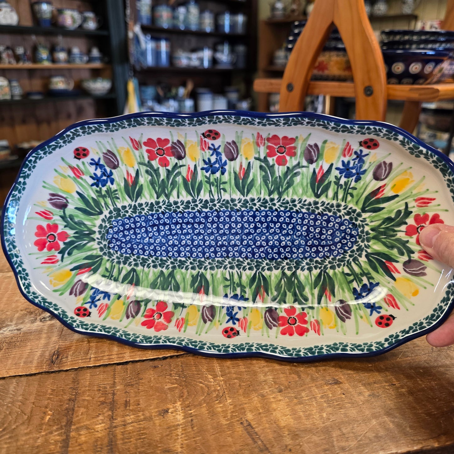 Tray   Scalloped Oval   6.25" x 12.5"   U3787 ~ U4~ K. Dacyszyn