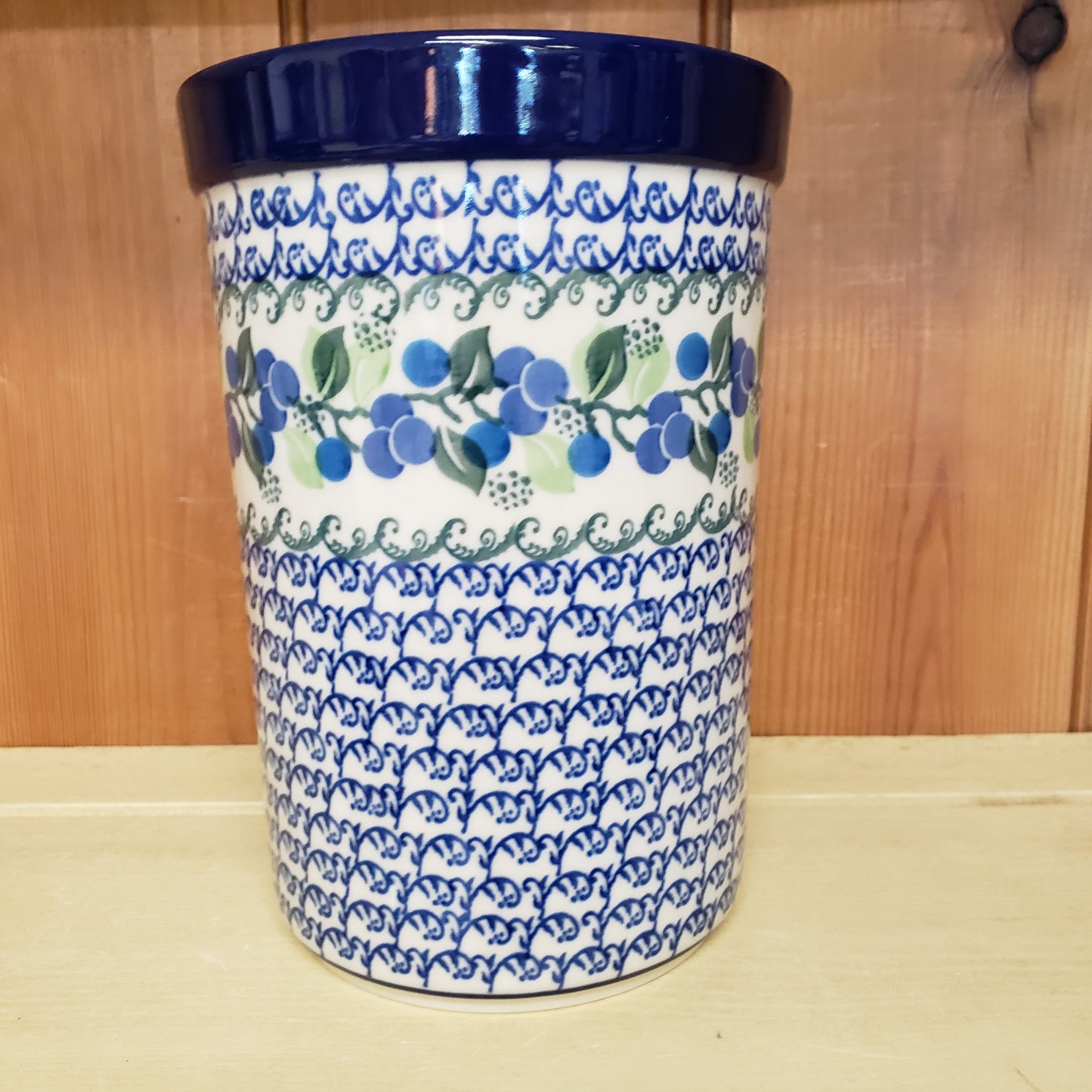 Wine/ Utensil Holder ~ 7.75" H 169-1416X Blue Berries