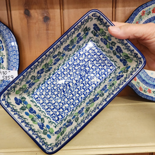 Baker   Loaf Pan   4.75"w X 8"L x 3"deep   1416X ~ Blue Berries