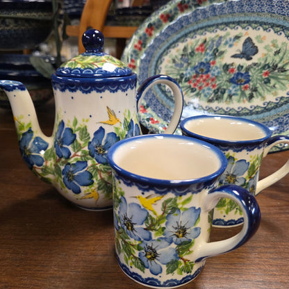 3 pc Teapot and 2 cups / Yellow bird 1166