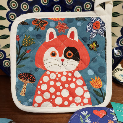 Pot Holder ~ Cat Red ~ Yayoi Kuameow 8180