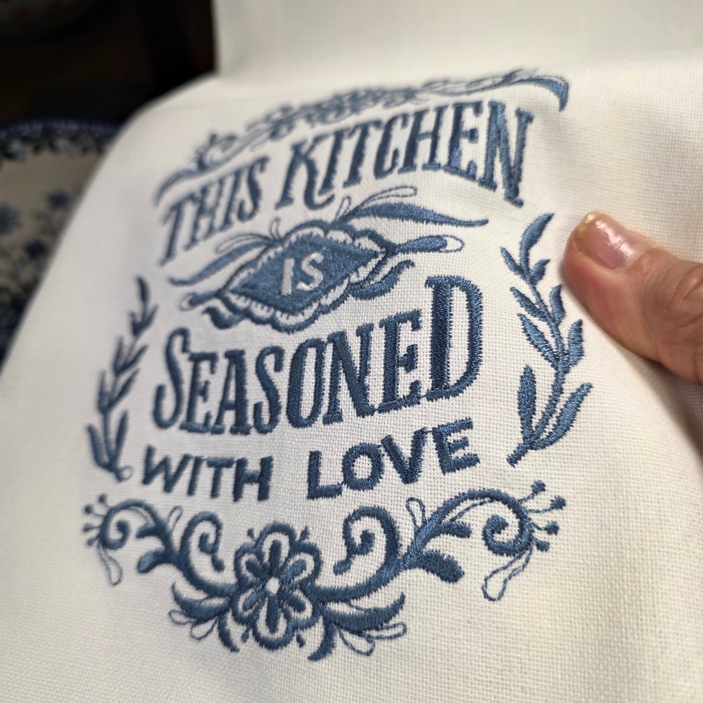 Towel ~ Seasoned with Love  Embroidered Towel, Kitchen