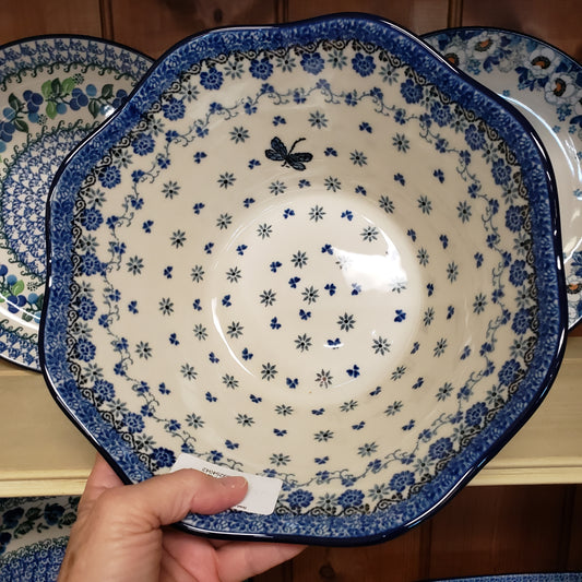 Bowl ~ Wavy Edge ~ Medium ~ 10" 692-2009X Dragonfly  10 cups